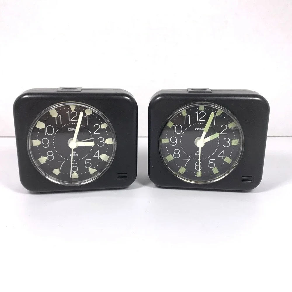 Lot of 2 Vintage Travel Battery Operated Clocks Copal Quartz HQ 255
